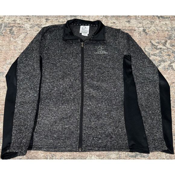 Ducks Unlimited Men's Full Zip Fleece Jacket Size Med Gray Embroidered Logo - Picture 1 of 11